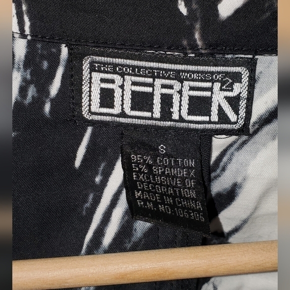 Berek small Vintage 3/4 Sleeve Art Jacket Small Black and White abstract belt - Picture 8 of 8
